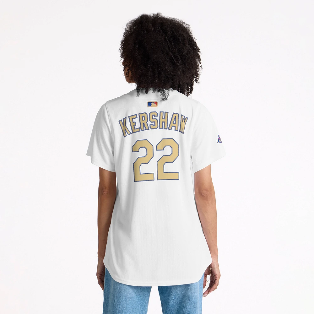 Women's Nike Clayton Kershaw White Los Angeles Dodgers 2025 Gold Collection Limited Jersey