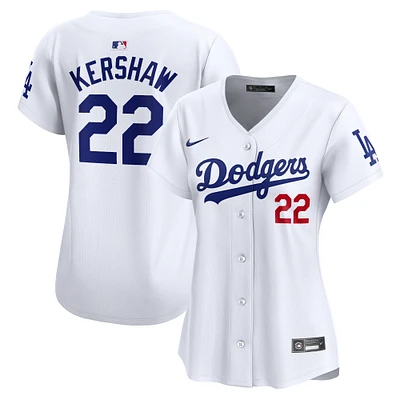 Maillot de joueur Nike Clayton Kershaw pour femme, blanc, Los Angeles Dodgers Home Limited Player