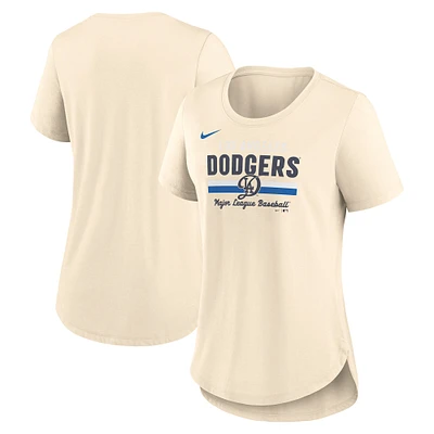 T-shirt Nike crème City Connect Lockup Tri-Blend des Dodgers de Los Angeles pour femme