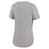 Women's Nike Heather Gray Los Angeles Dodgers Script Tri-Blend T-Shirt