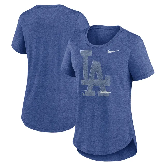 Men's Fanatics Branded Royal Los Angeles Dodgers Weathered Official Logo  Tri-Blend T-Shirt 