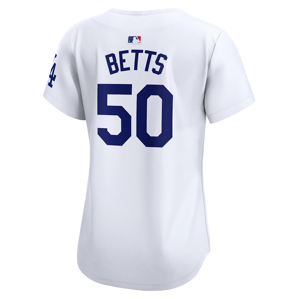 Maillot de joueur Nike Mookie Betts blanc Los Angeles Dodgers Home Limited pour femme