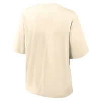 Women's Nike Natural Los Angeles Dodgers City Connect Logo Boxy T-Shirt