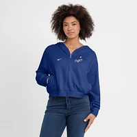 Women's Nike Navy Los Angeles Dodgers Cropped Chill Full-Zip Hoodie
