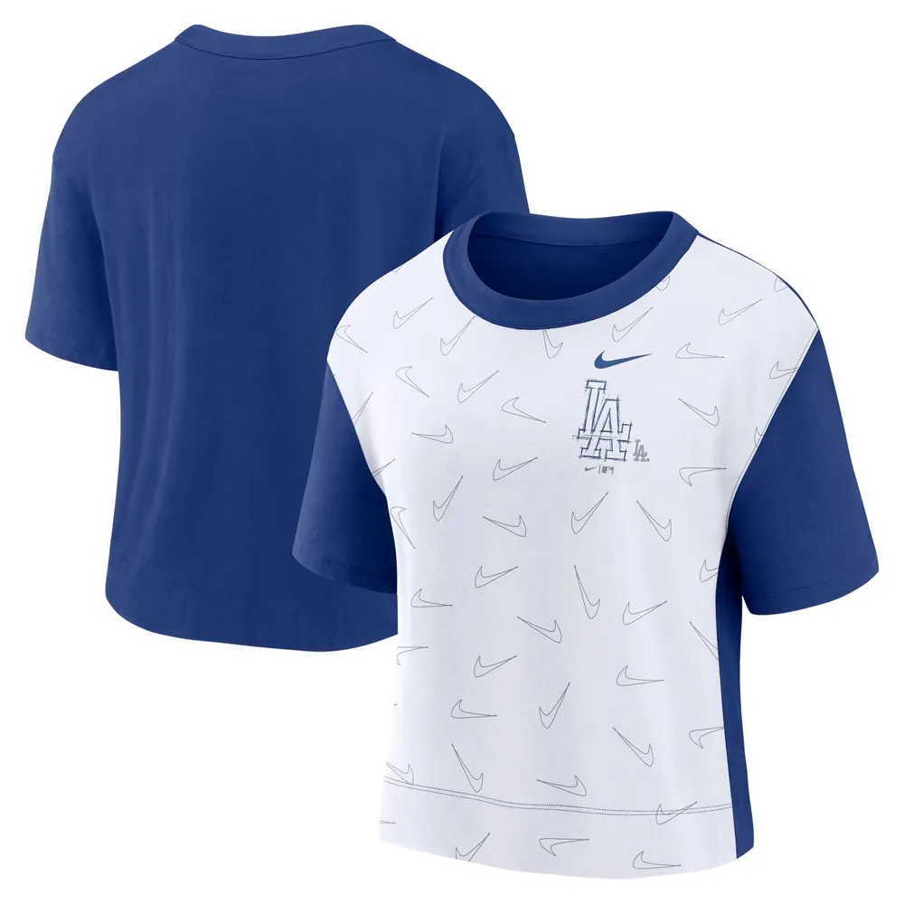 T-shirt Nike Los Angeles Dodgers Line Up High Hip Fashion pour femme - Bleu roi/blanc