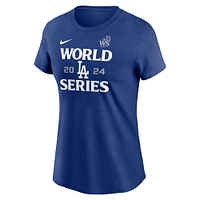 Women's Nike  Royal Los Angeles Dodgers 2024 World Series Authentic Collection T-Shirt