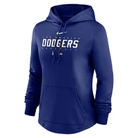 Sweat à capuche Performance d'avant-match Nike Royal Los Angeles Dodgers Authentic Collection pour femme