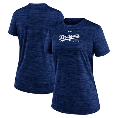 T-shirt Nike Royal Los Angeles Dodgers Authentic Collection Velocity Performance pour femme