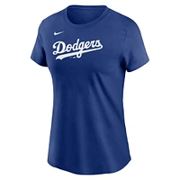 Women's Nike  Royal Los Angeles Dodgers Fuse Wordmark T-Shirt