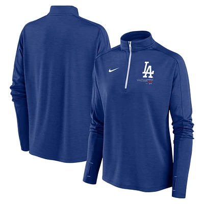 Haut à fermeture éclair quart de tour Nike Royal Los Angeles Dodgers Pacer pour femme