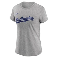 Women's Nike Shohei Ohtani Heather Gray Los Angeles Dodgers Fuse Name & Number T-Shirt