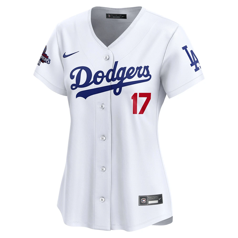 Maillot Nike Shohei Ohtani pour femme, édition limitée, Los Angeles Dodgers, domicile, champions de la série mondiale 2024