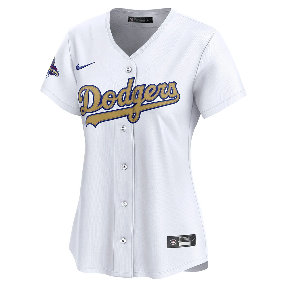 Women's Nike  White Los Angeles Dodgers 2025 Gold Collection Limited Jersey