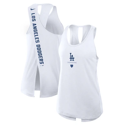 Débardeur Nike blanc Los Angeles Dodgers Team Crossback pour femme