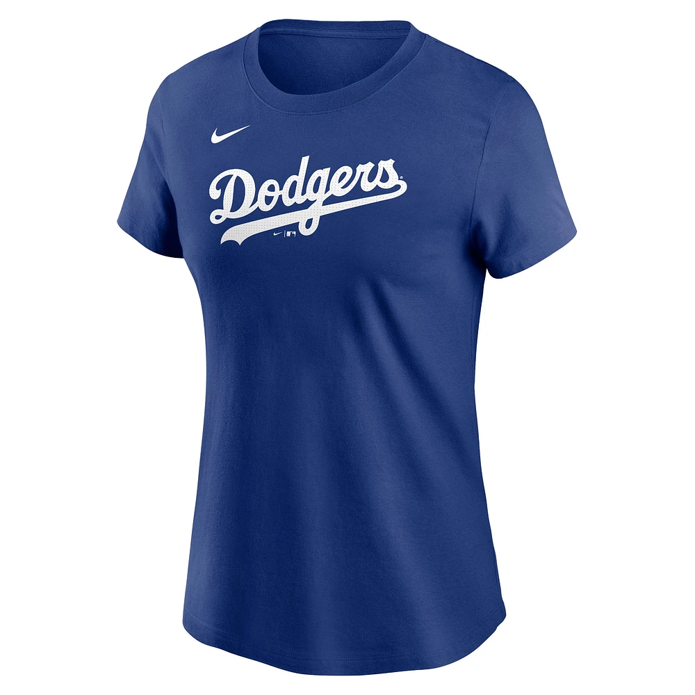 T-shirt avec nom et numéro Nike Yoshinobu Yamamoto Royal Los Angeles Dodgers Fuse pour femme