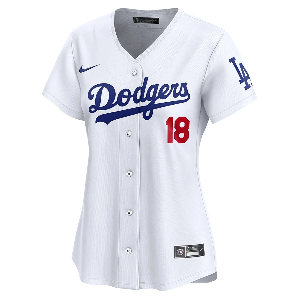 Maillot de joueur Nike Yoshinobu Yamamoto blanc Los Angeles Dodgers Home Limited pour femme