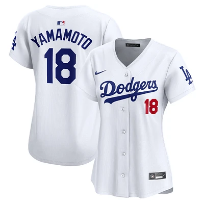 Maillot de joueur Nike Yoshinobu Yamamoto blanc Los Angeles Dodgers Home Limited pour femme