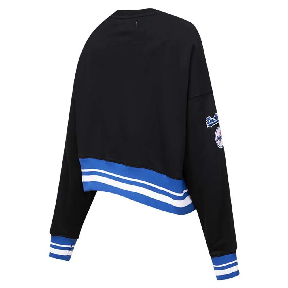 Los Angeles Dodgers Pro Standard Women's Mash Up Pullover Sweatshirt - Black