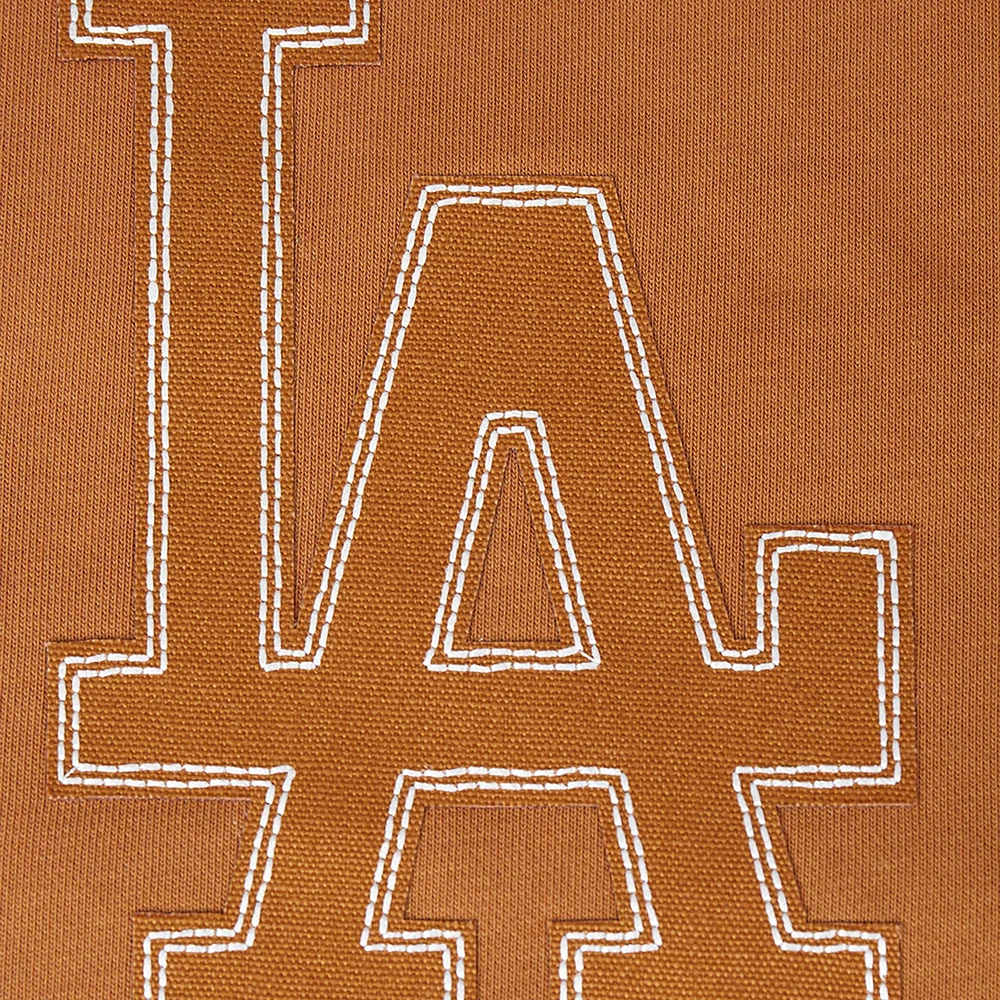 Women's Pro Standard Brown Los Angeles Dodgers Paint The City Pullover Cropped Sweatshirt