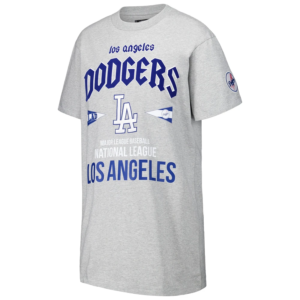 Robe t-shirt surdimensionnée City Tour des Dodgers de Los Angeles, gris chiné Pro Standard pour femmes