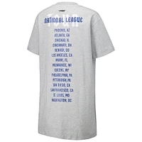 Robe t-shirt surdimensionnée City Tour des Dodgers de Los Angeles, gris chiné Pro Standard pour femmes