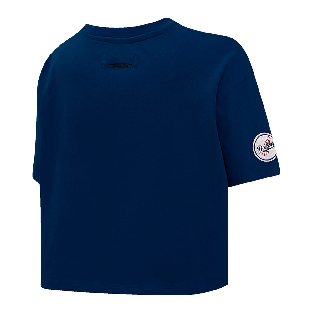 T-shirt court Pro Standard pour femmes, bleu marine, Los Angeles Dodgers, Painted Sky Boxy