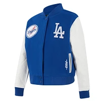 Women's Pro Standard  Royal Los Angeles Dodgers Game Day Classics Wool Full-Zip Varsity Jacket