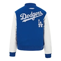 Women's Pro Standard  Royal Los Angeles Dodgers Game Day Classics Wool Full-Zip Varsity Jacket