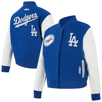 Women's Pro Standard  Royal Los Angeles Dodgers Game Day Classics Wool Full-Zip Varsity Jacket