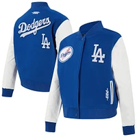 Women's Pro Standard  Royal Los Angeles Dodgers Game Day Classics Wool Full-Zip Varsity Jacket