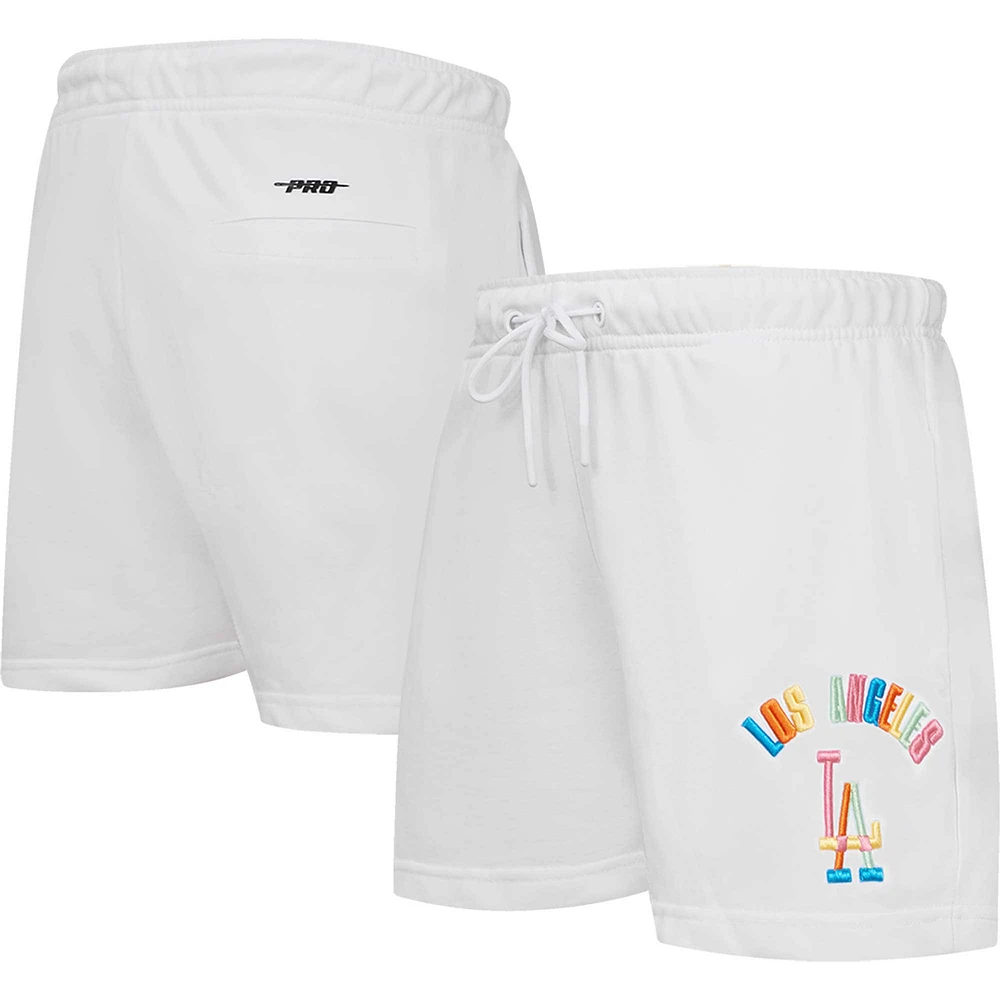 Short néon délavé Los Angeles Dodgers Pro Standard pour femme, blanc