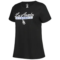 Women's Profile Black/Heather Gray Los Angeles Dodgers Plus T-Shirt Combo Pack