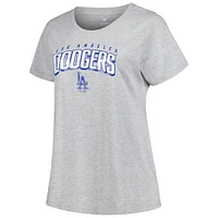 T-shirt Profile Los Angeles Dodgers taille plus noir/gris chiné pour femme