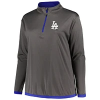 Women's Profile Charcoal Los Angeles Dodgers Plus Quarter-Zip Jacket