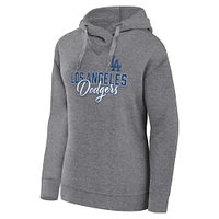 Sweat à capuche taille plus Profile Los Angeles Dodgers gris chiné pour femme