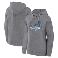 Sweat à capuche taille plus Profile Los Angeles Dodgers gris chiné pour femme