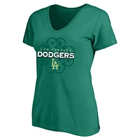 Profil femme Kelly Green T-shirt col en V celtique grande taille des Dodgers de Los Angeles