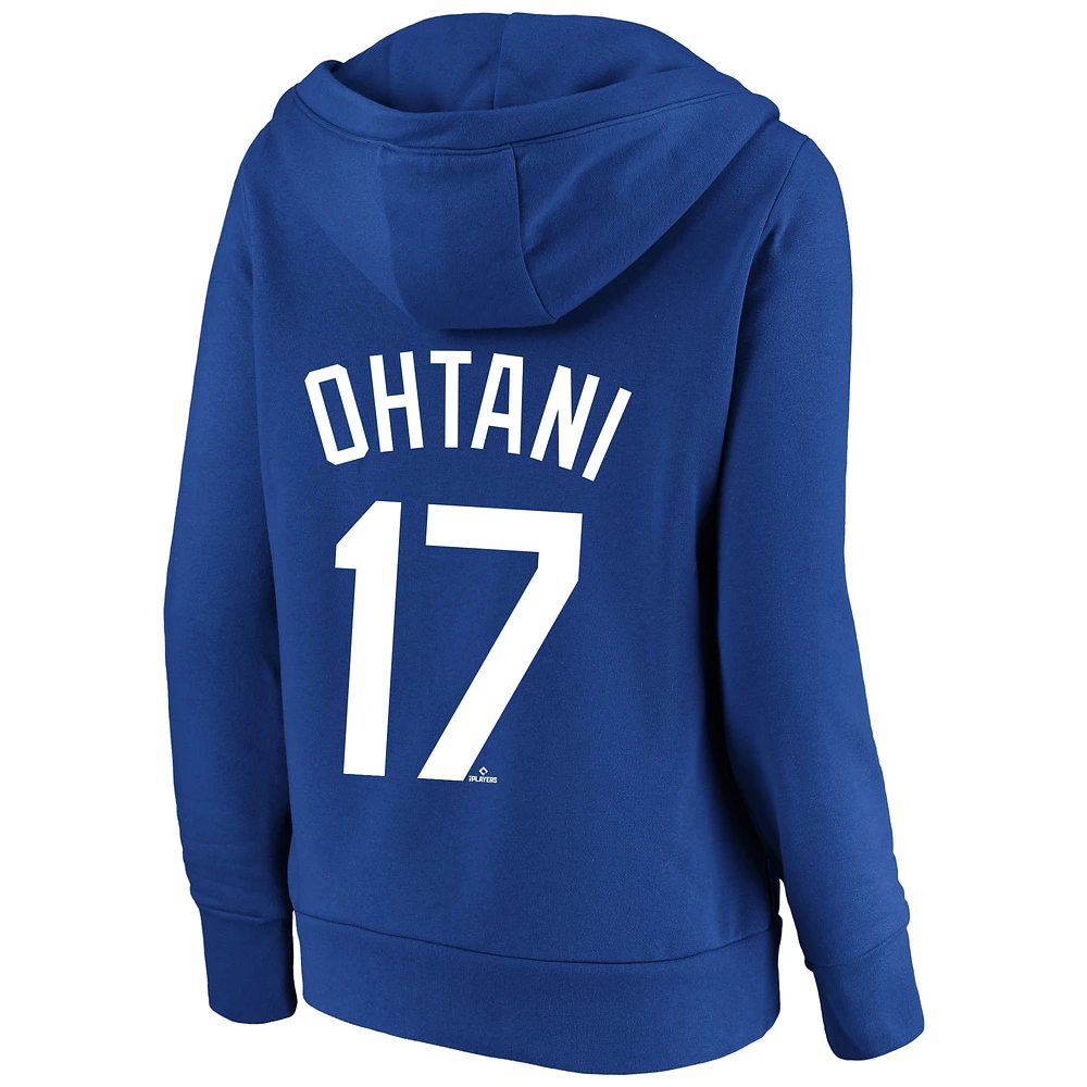 Women's Profile Shohei Ohtani Royal Los Angeles Dodgers Plus Name & Number Pullover Hoodie