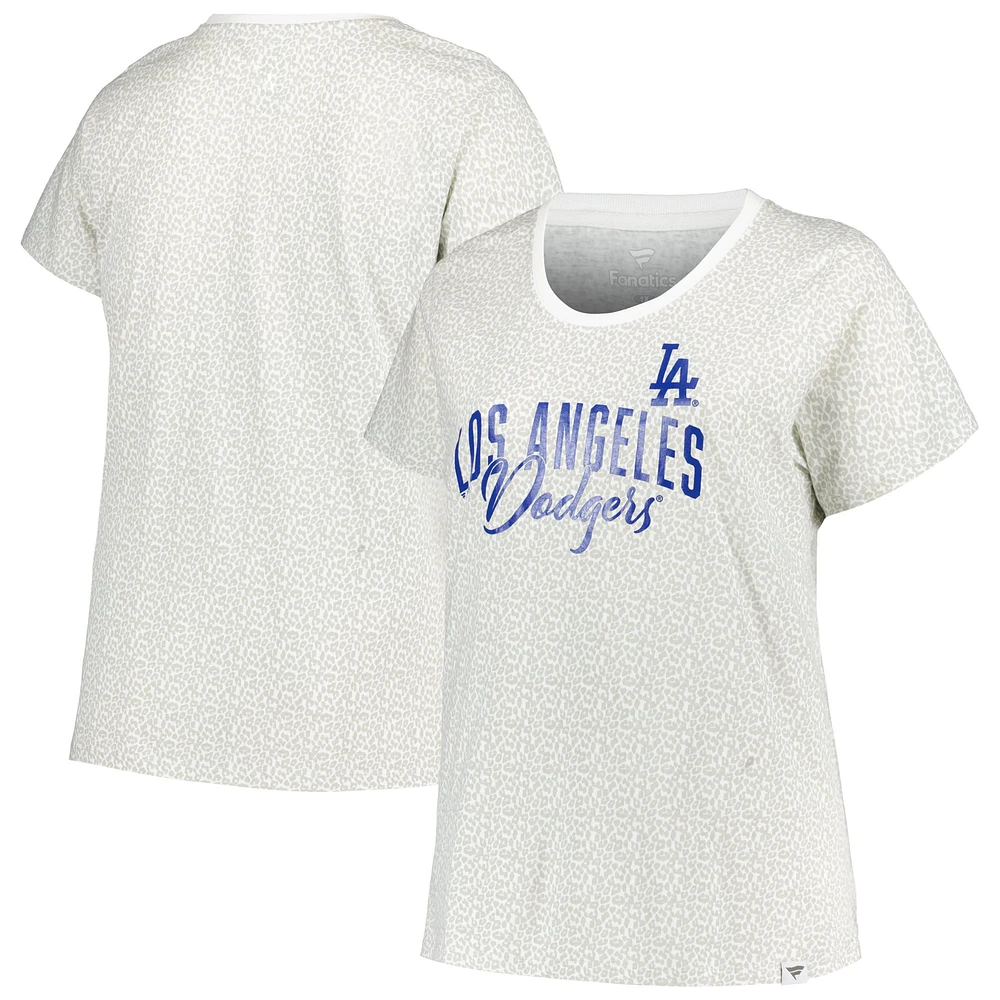 Women's Profile White Los Angeles Dodgers Plus Leopard T-Shirt