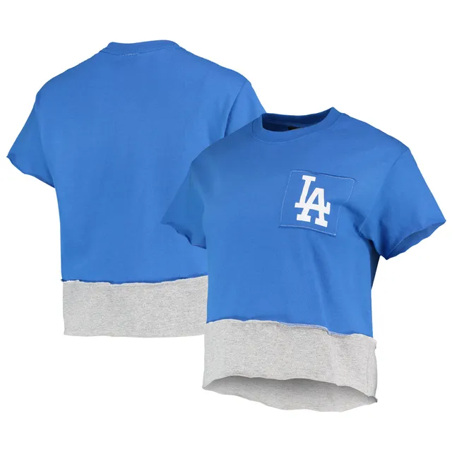 Lids Los Angeles Dodgers Solid V-Neck T-Shirt - Royal/Light Blue