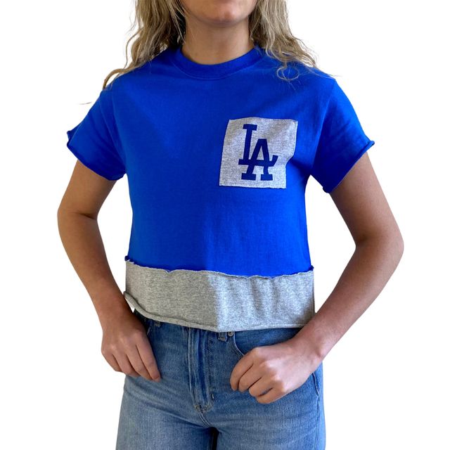 T-shirt court Refried Apparel Royal Los Angeles Dodgers pour femme