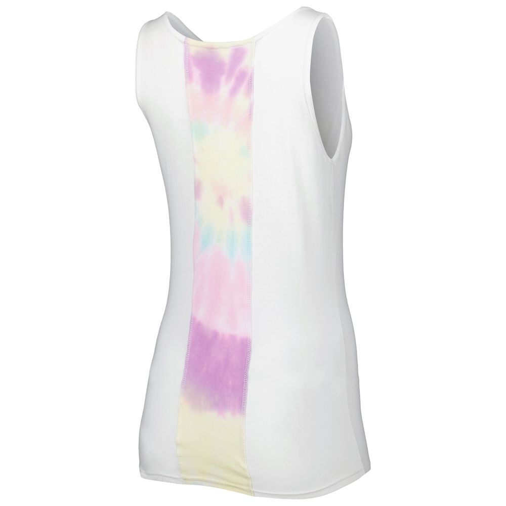 Women's Refried Apparel White Los Angeles Dodgers Tie-Dye Tank Top