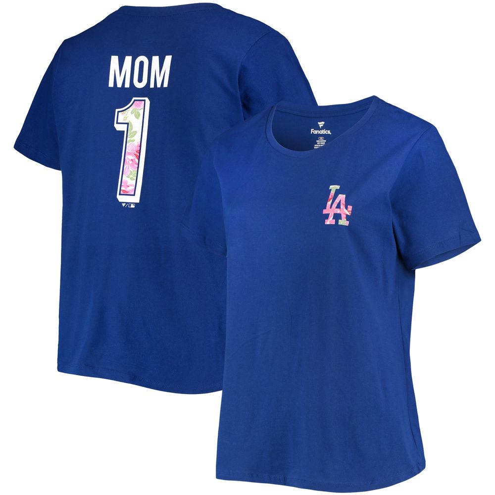 Profile Women's Royal Los Angeles Dodgers Plus #1 Mom 2-Hit T-Shirt