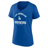 Women's  Royal Los Angeles Dodgers Unrivaled V-Neck T-Shirt