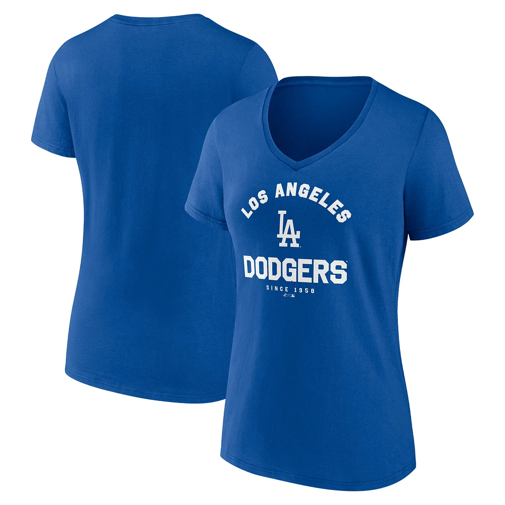 Women's Royal Los Angeles Dodgers Unrivaled V-Neck T-Shirt