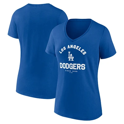 Women's  Royal Los Angeles Dodgers Unrivaled V-Neck T-Shirt