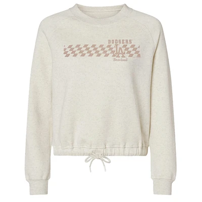 Sweat-shirt à carreaux ton sur doux comme un raisin pour femme des Dodgers de Los Angeles