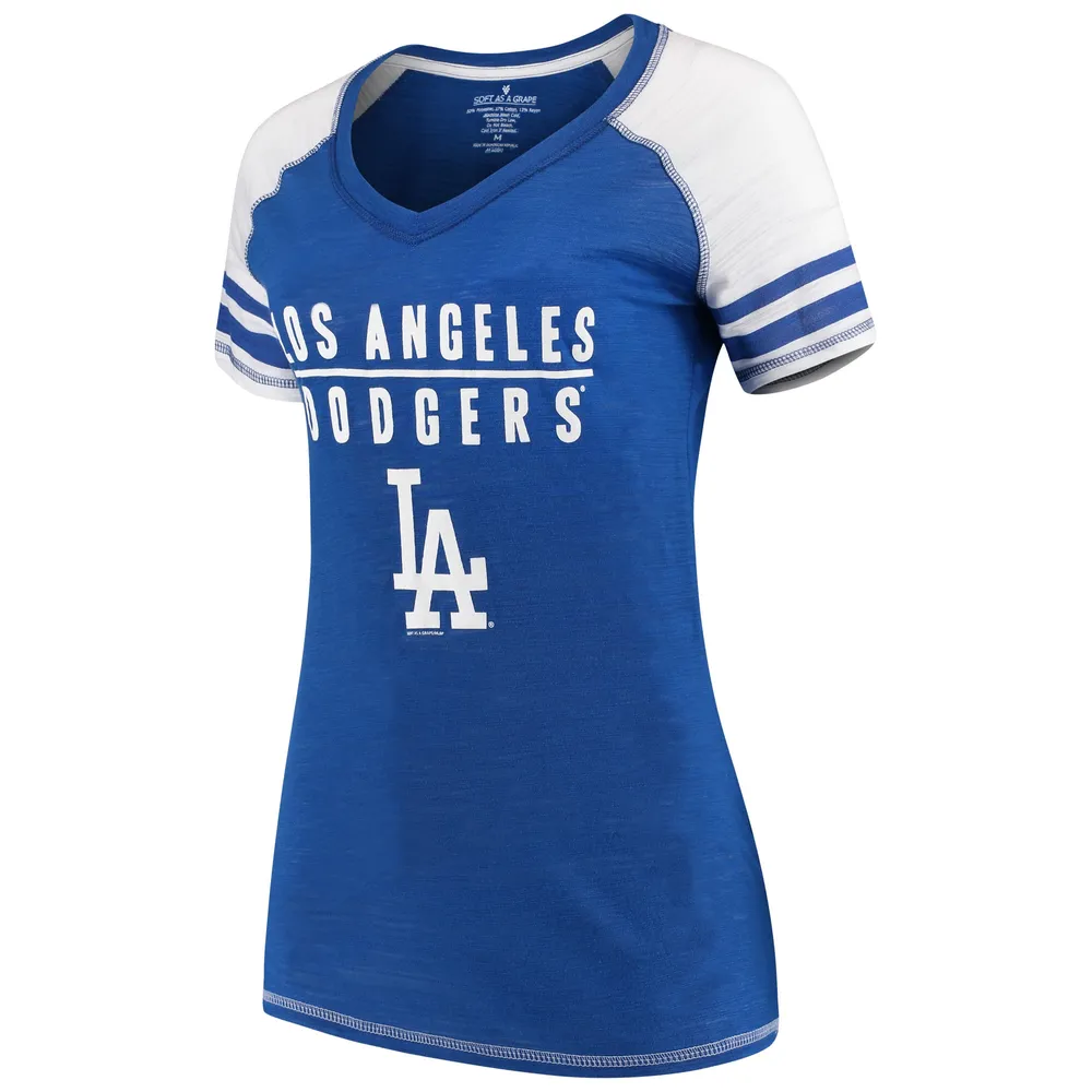 Los Angeles Dodgers Soft as a Grape Women's Plus Size V-Neck T-Shirt - Royal