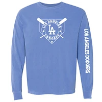 T-shirt à manches longues teinté pigmenté Royal Los Angeles Dodgers pour femme, doux comme un raisin