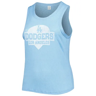 Los Angeles Dodgers Soft as a Grape Women's Plus High Neck Tri-Blend Tank Top - Royal